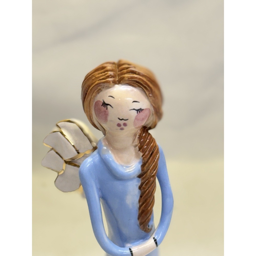 Heather Goldminc Blue Sky Corp Clayworks Garden Angel 2002 VTG 8" Tall - Picture 6 of 7